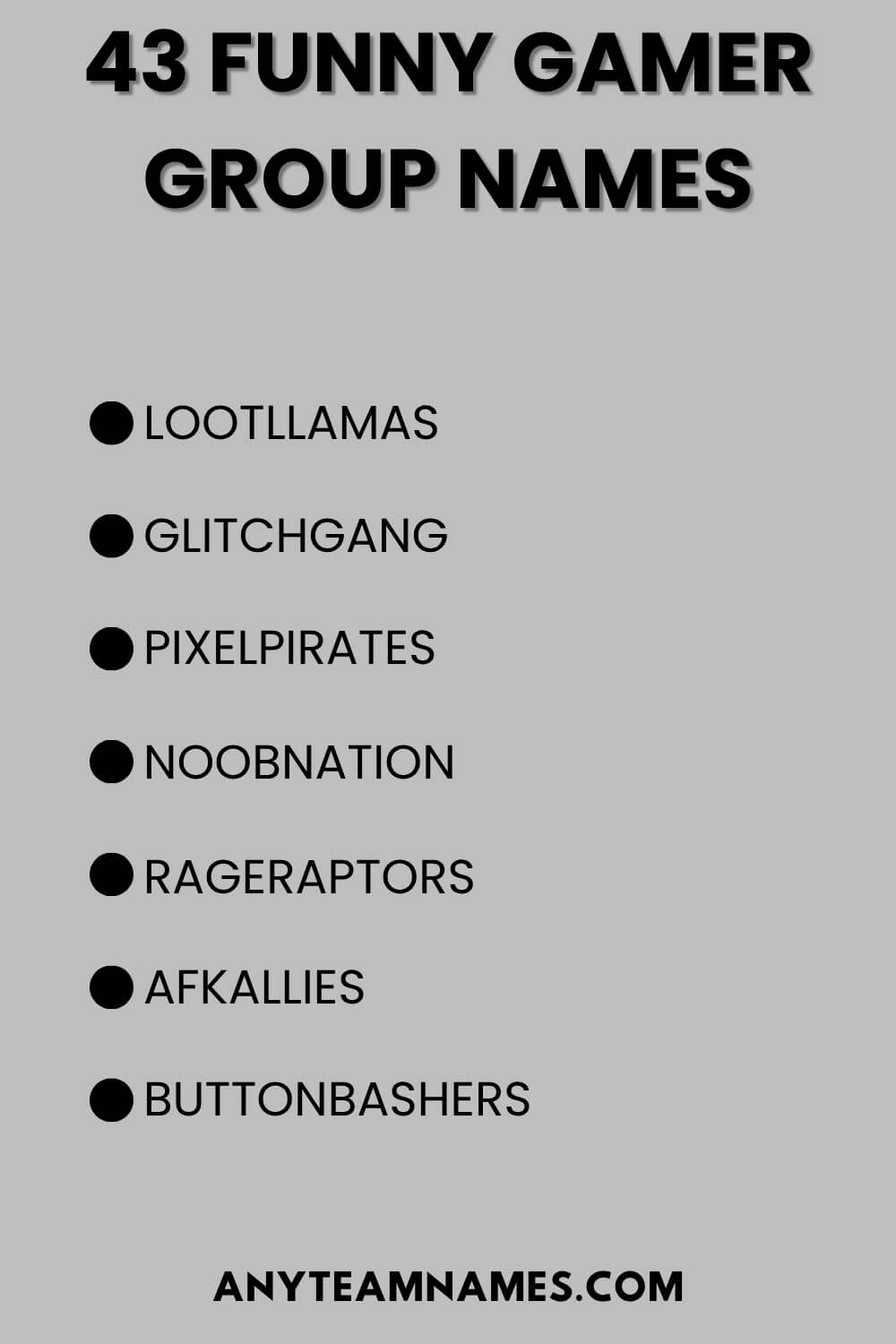 43 Funny Gamer Group Names