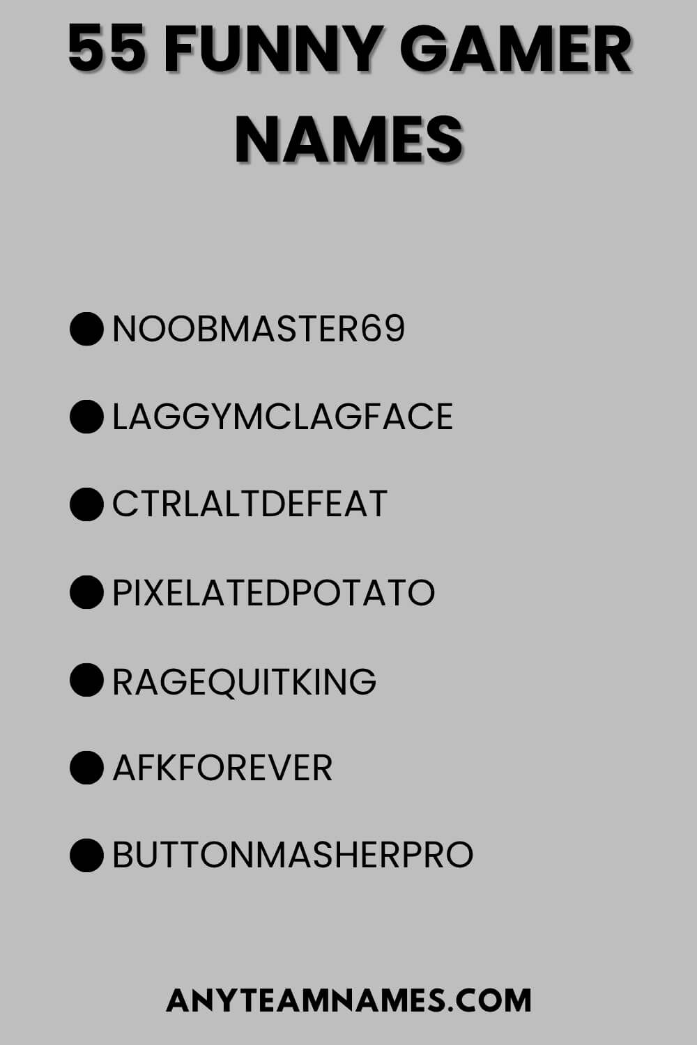 55 Funny Gamer Names