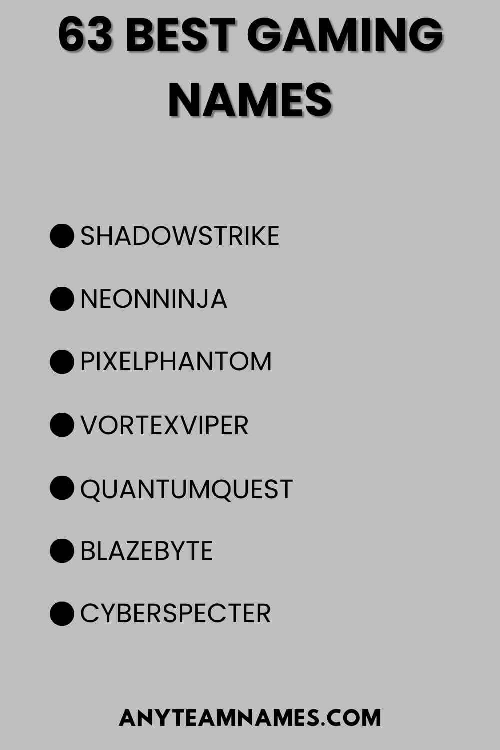 63 Best Gaming Names