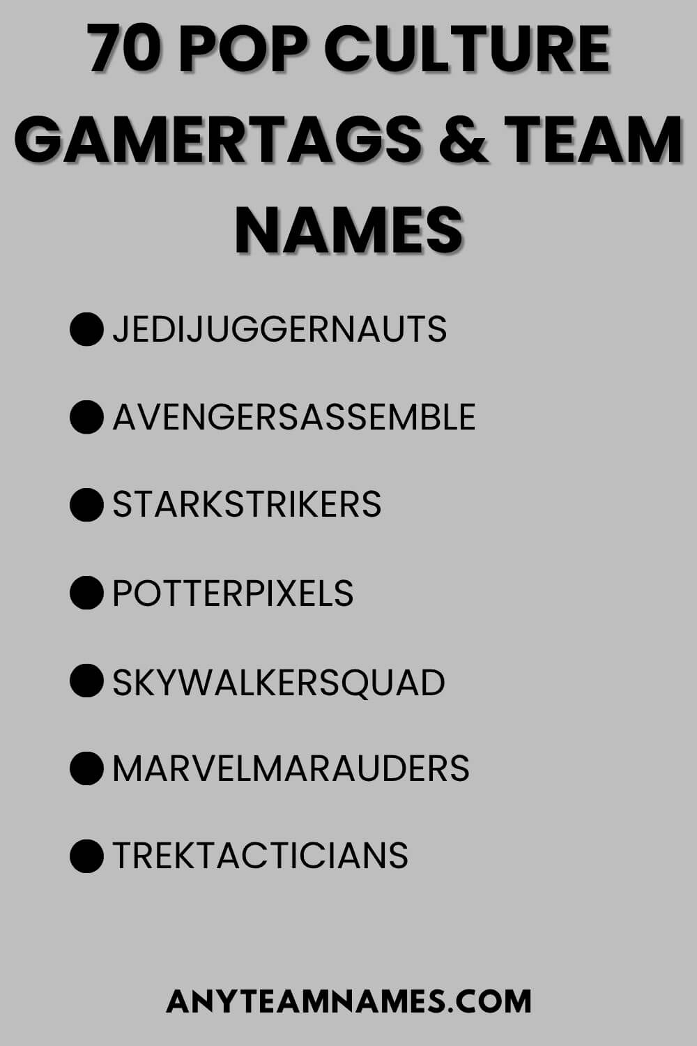 70 Pop Culture Gamertags & Team Names