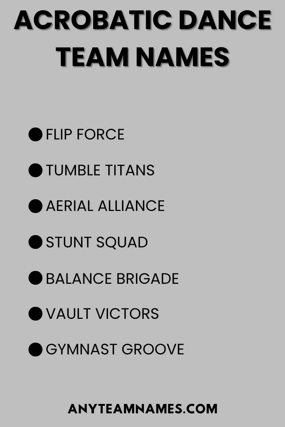 Acrobatic Dance Team Names