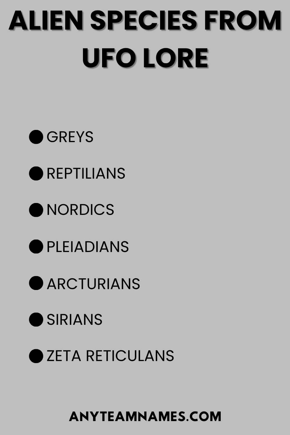 Alien Species From UFO Lore