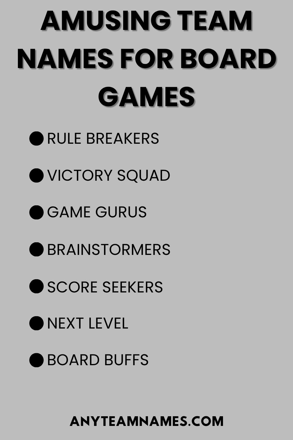 Amusing Team Names for Board Games
