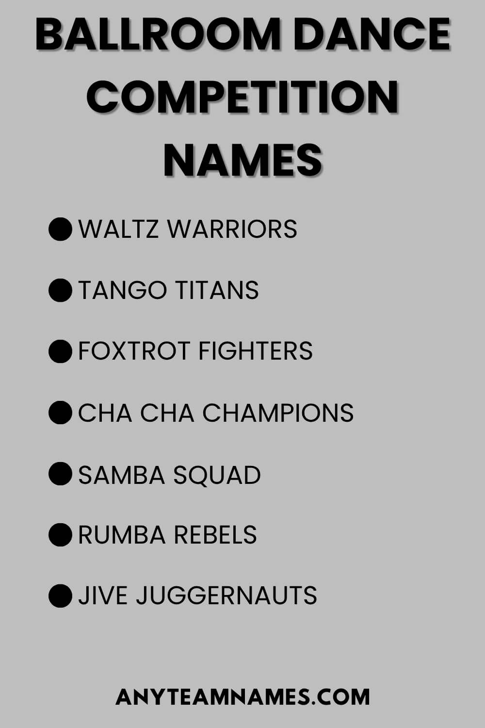 Ballroom Dance Competition Names