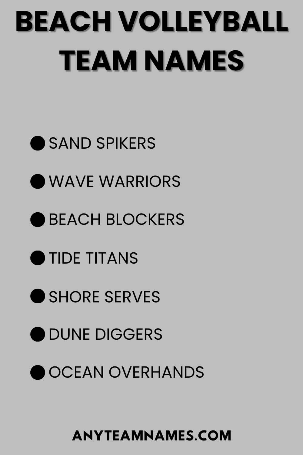 Beach Volleyball Team Names