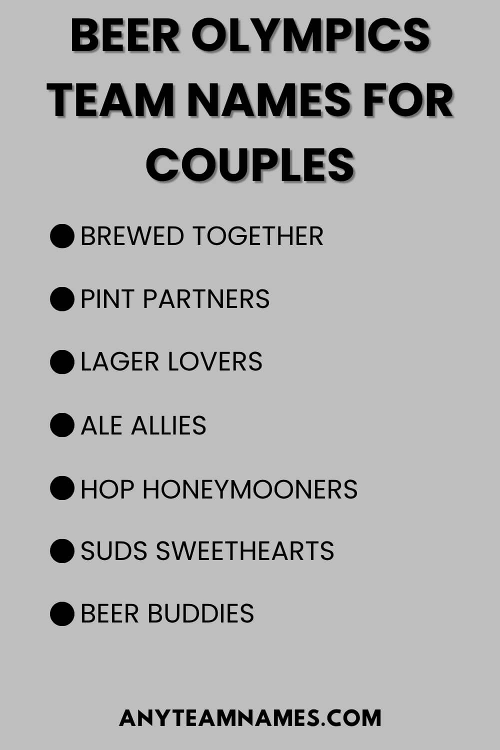 Beer Olympics Team Names For Couples