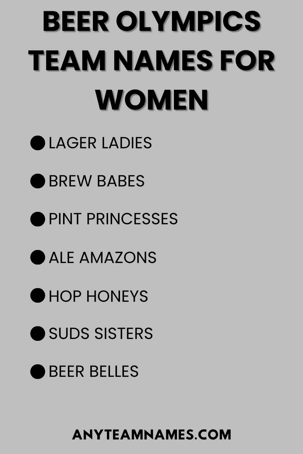 Beer Olympics Team Names For Women