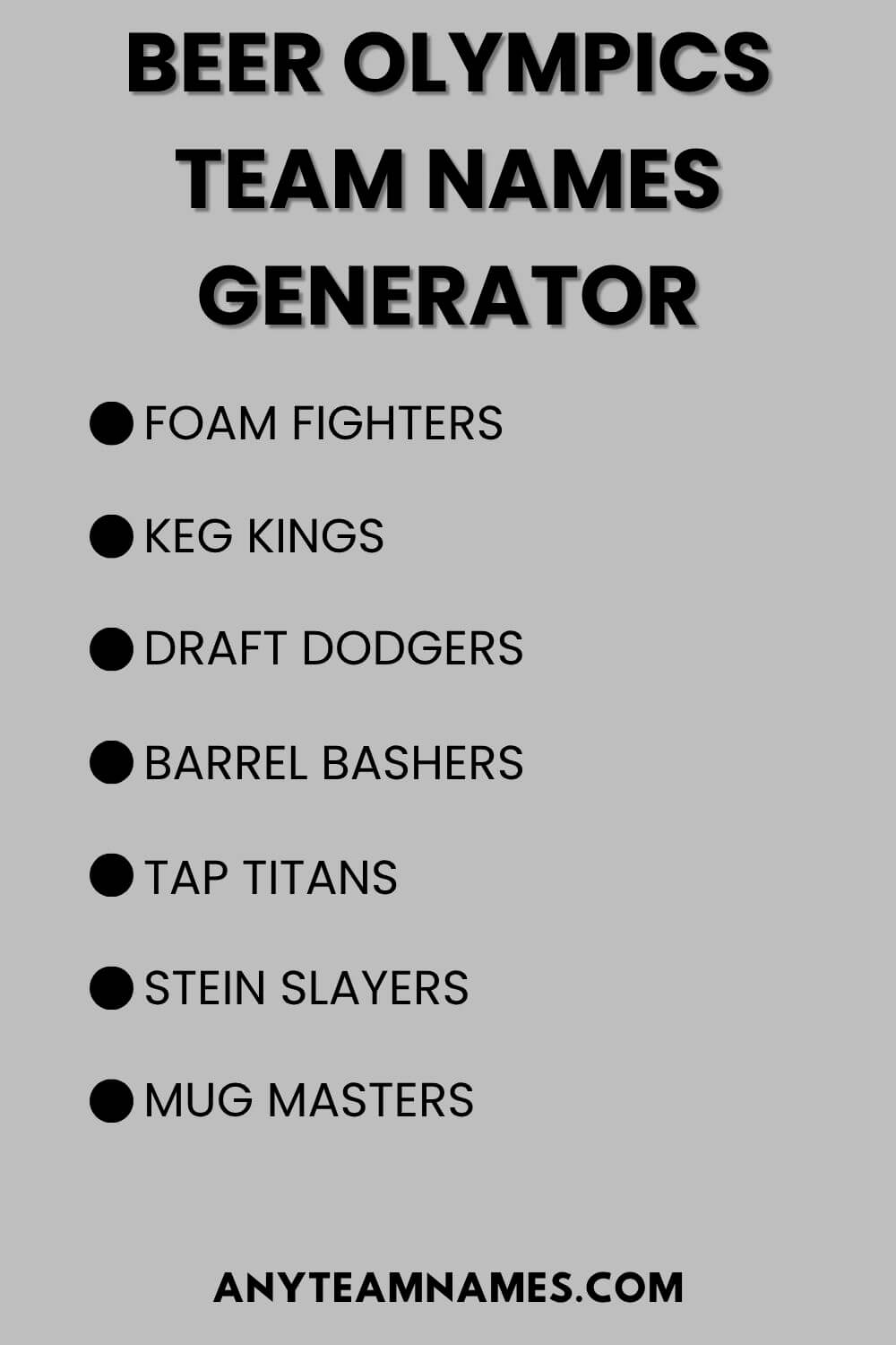 Beer Olympics Team Names Generator