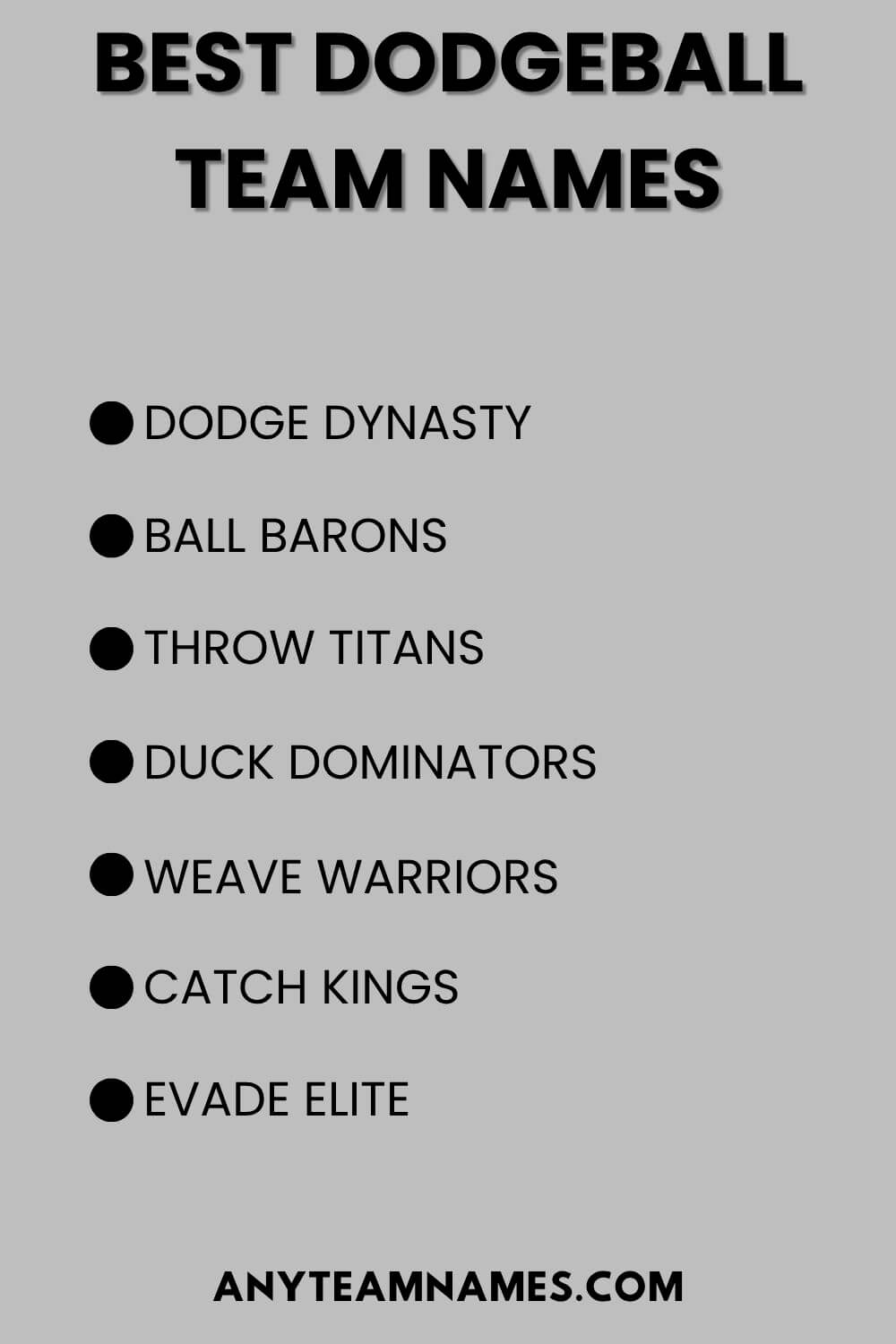 Best Dodgeball Team Names