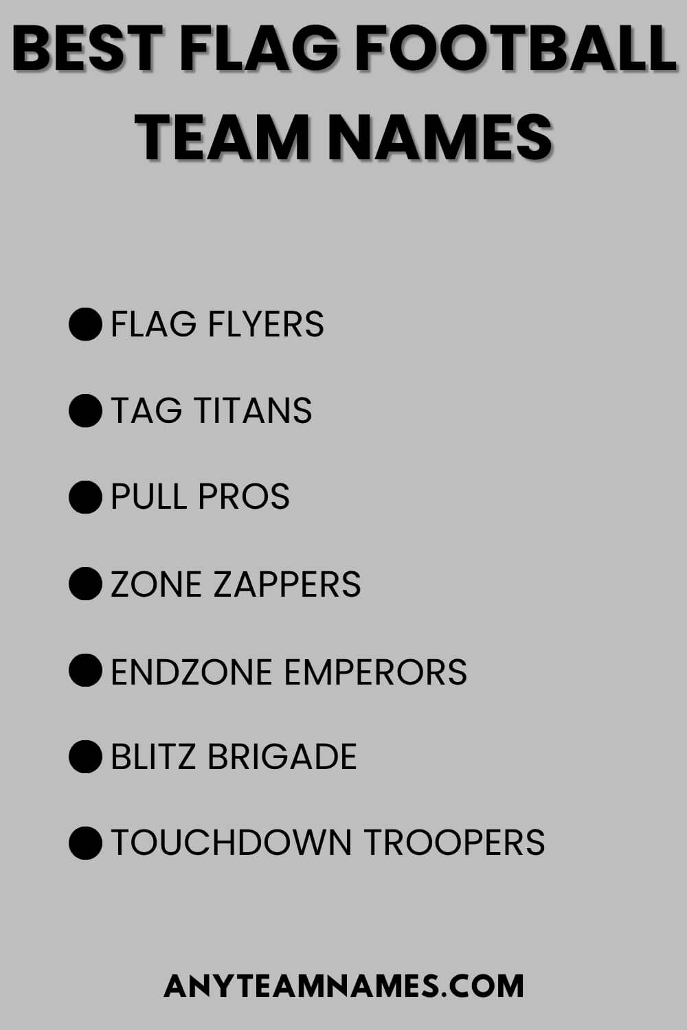 Best Flag Football Team Names