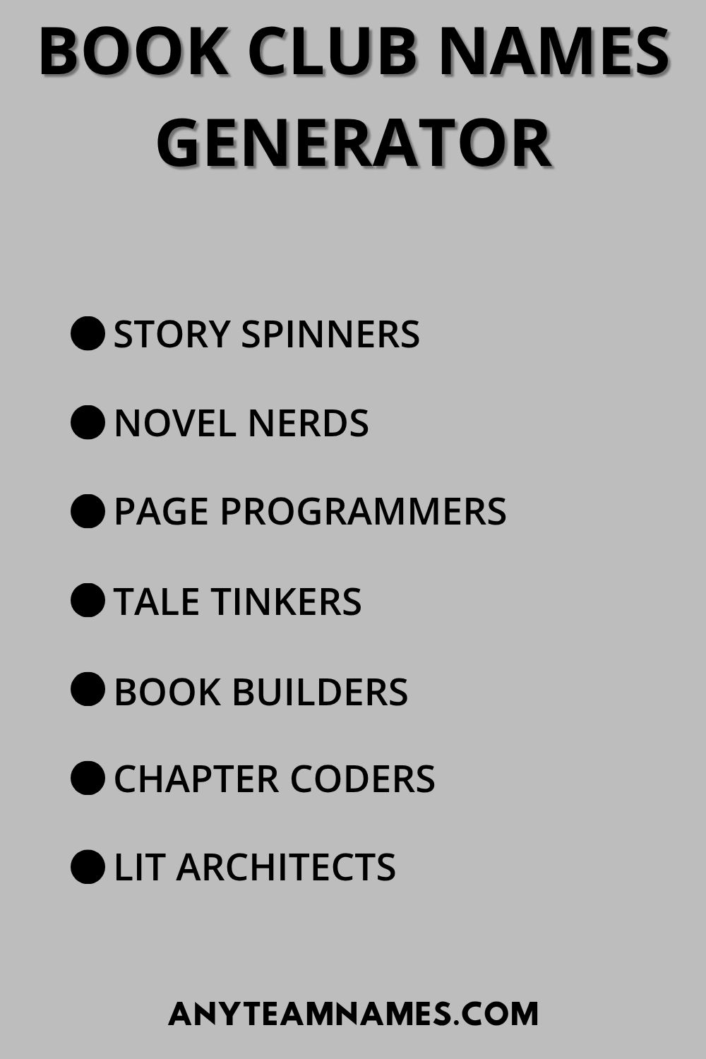 Book Club Names Generator