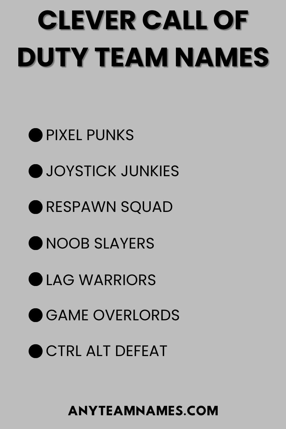 Clever Call of Duty Team Names