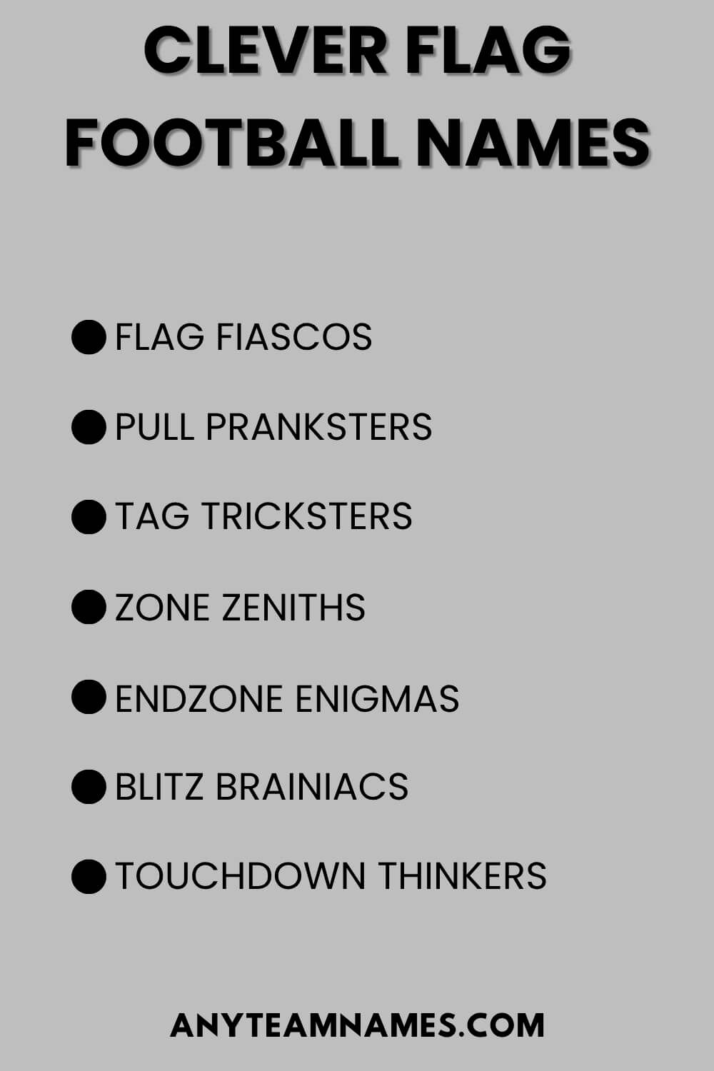 Clever Flag Football Names