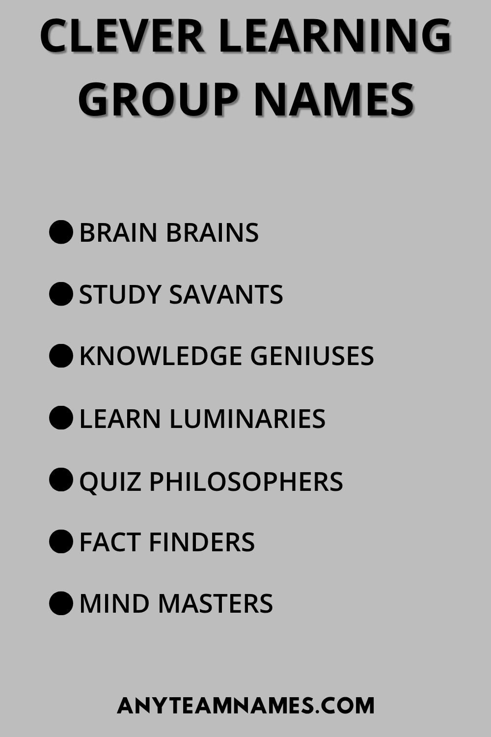 Clever Learning Group Names