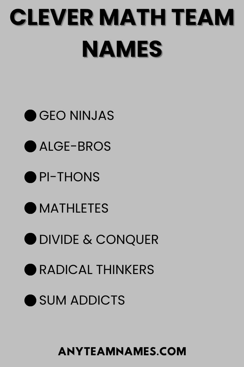 Clever Math Team Names