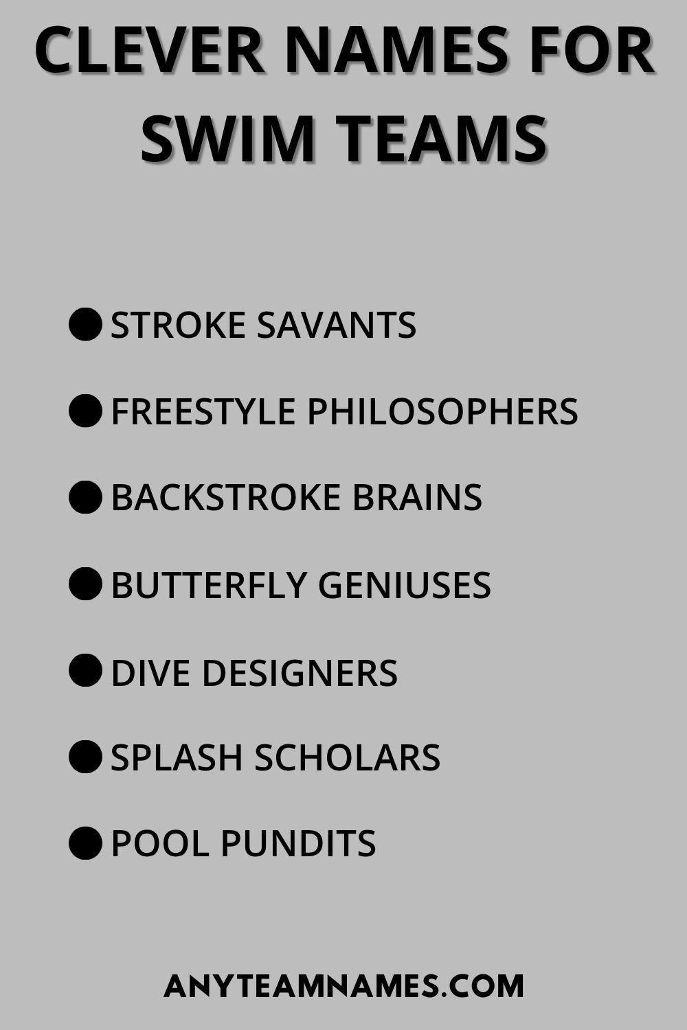 Clever Names For Swim Teams