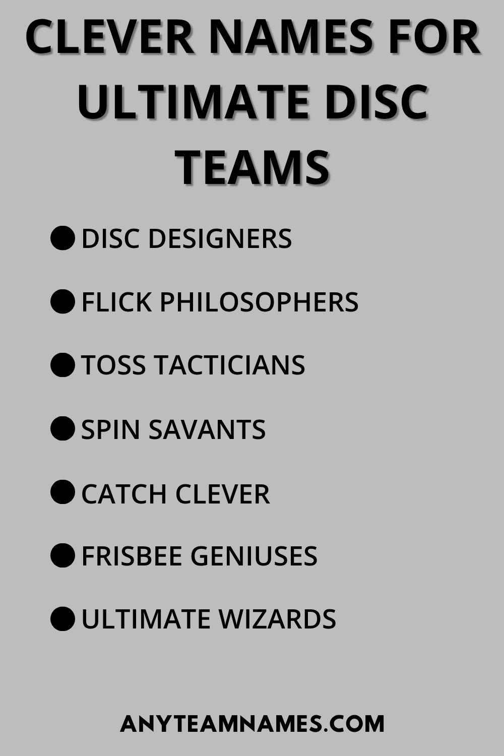 Clever Names For Ultimate Disc Teams