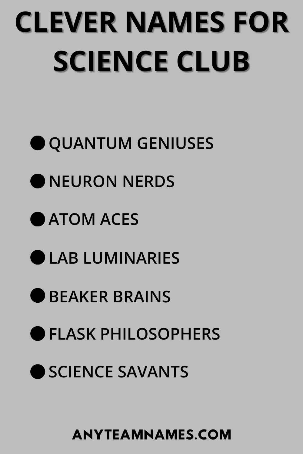Clever Names for Science Club