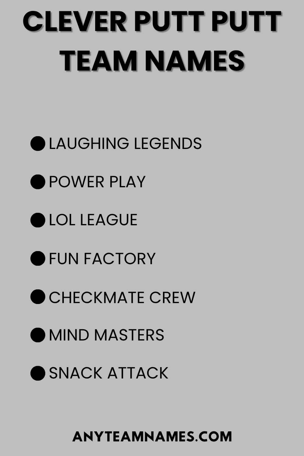 Clever Putt Putt Team Names