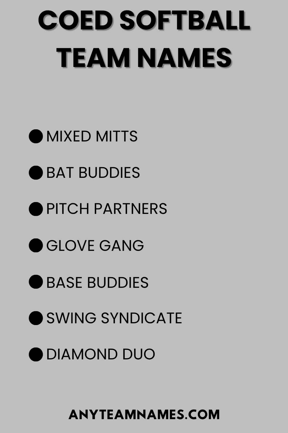 Coed Softball Team Names