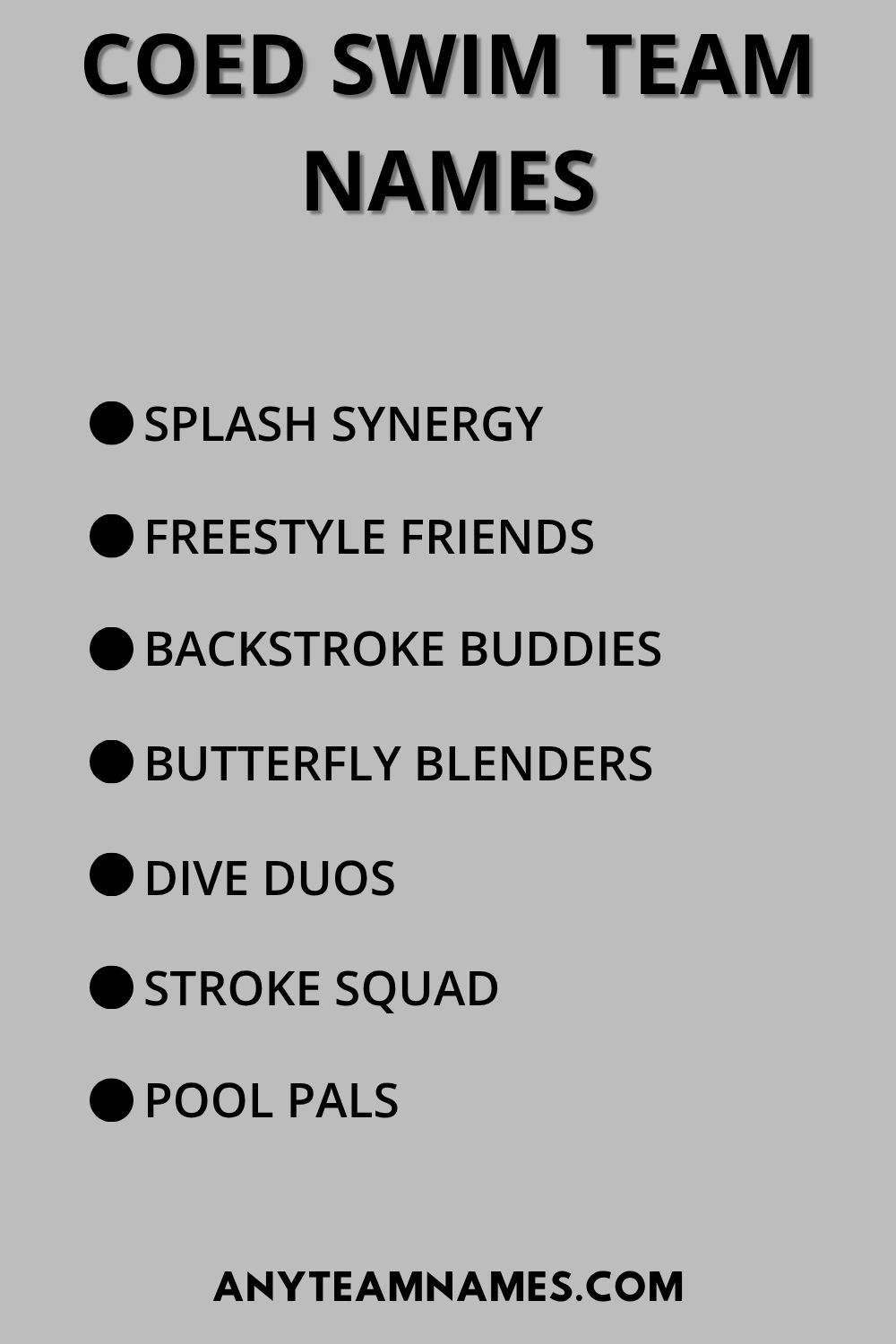 Coed Swim Team Names
