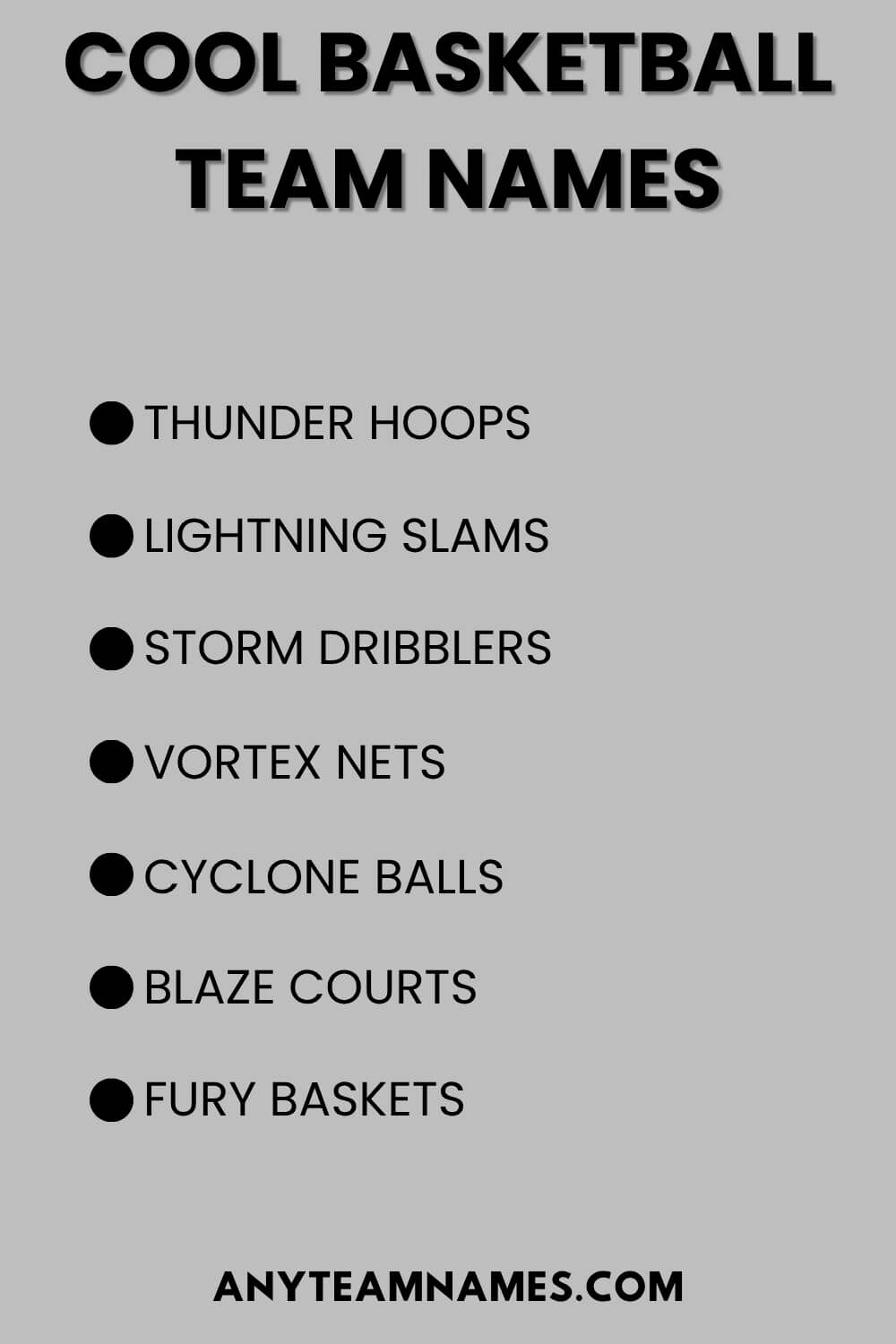 Cool Basketball Team Names