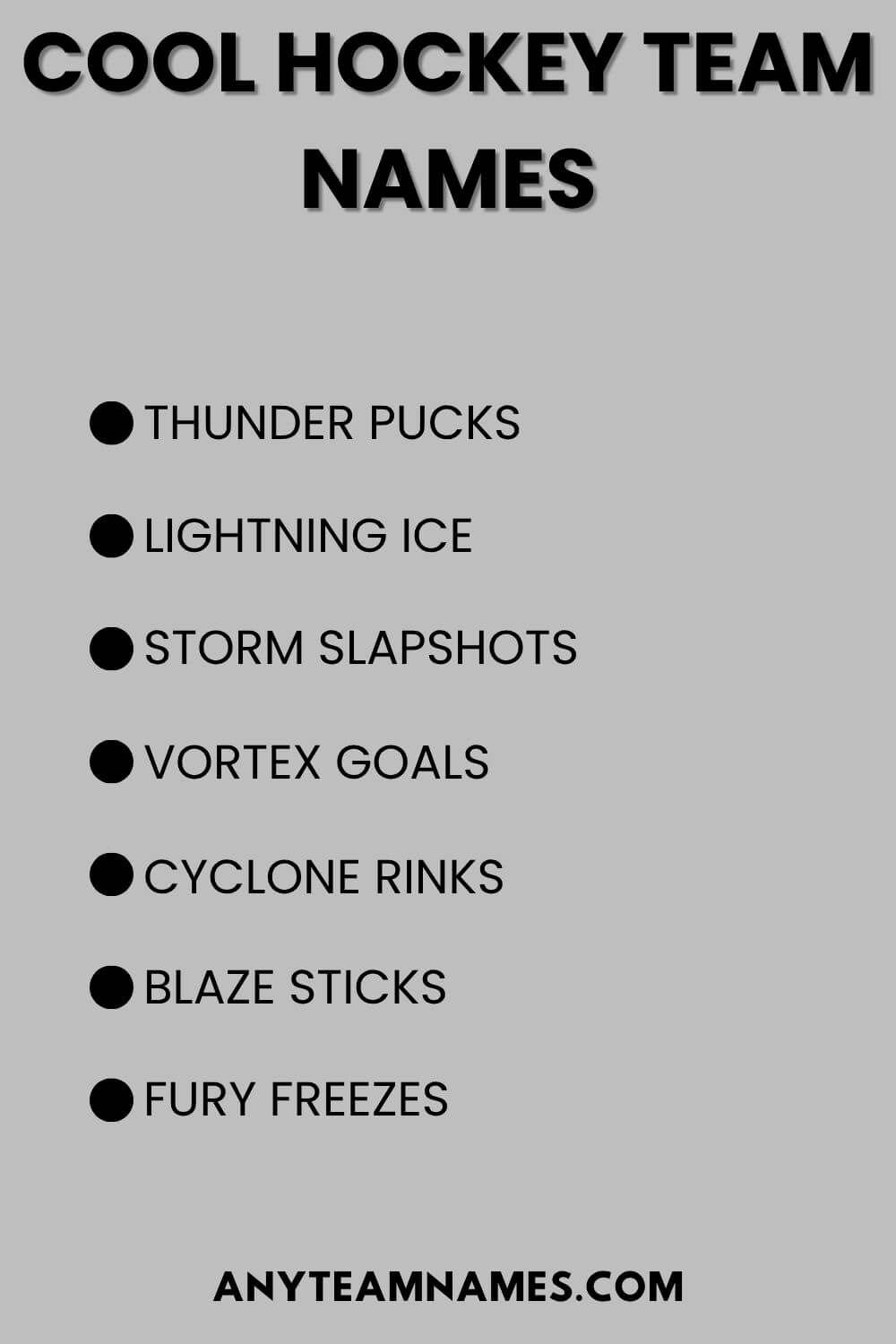 Cool Hockey Team Names