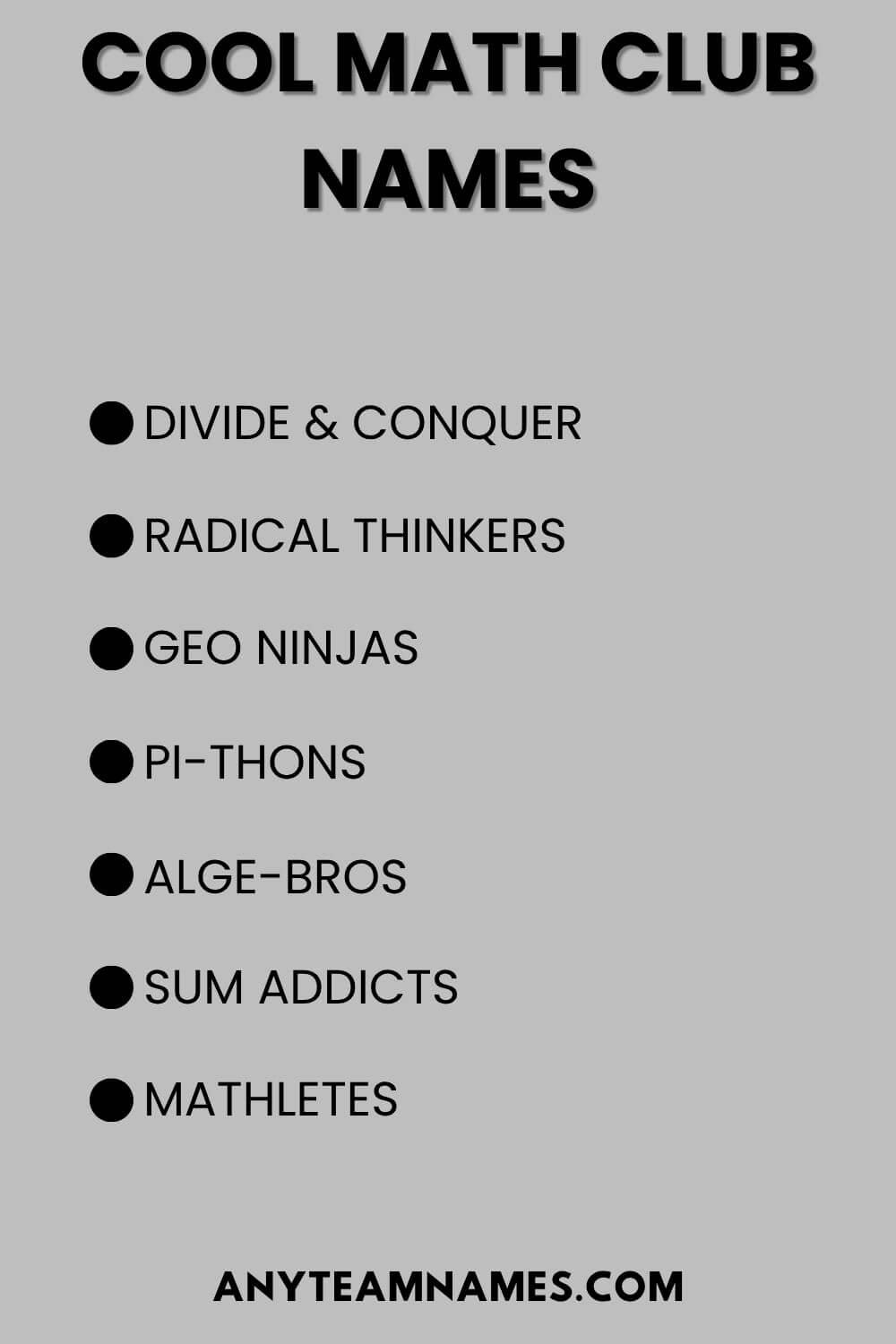 Cool Math Club Names