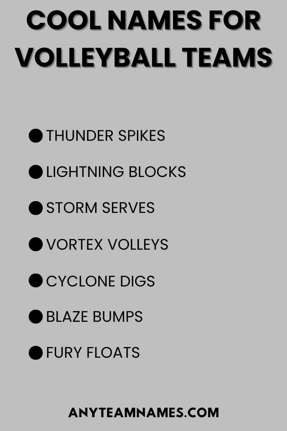 Cool Names For Volleyball Teams