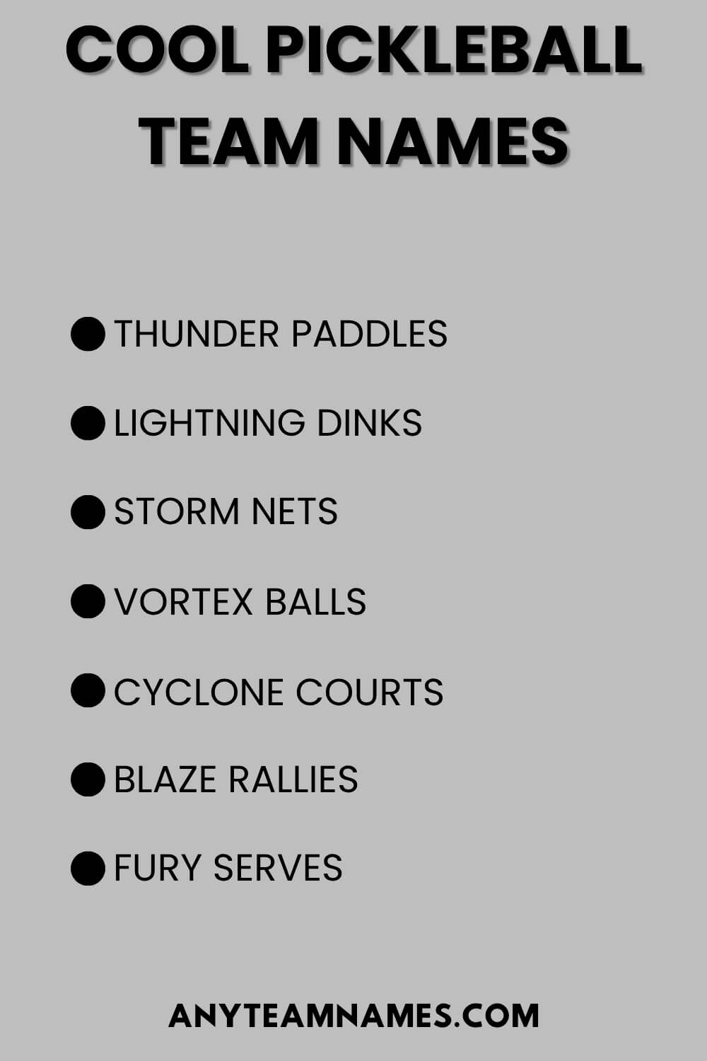 Cool Pickleball Team Names