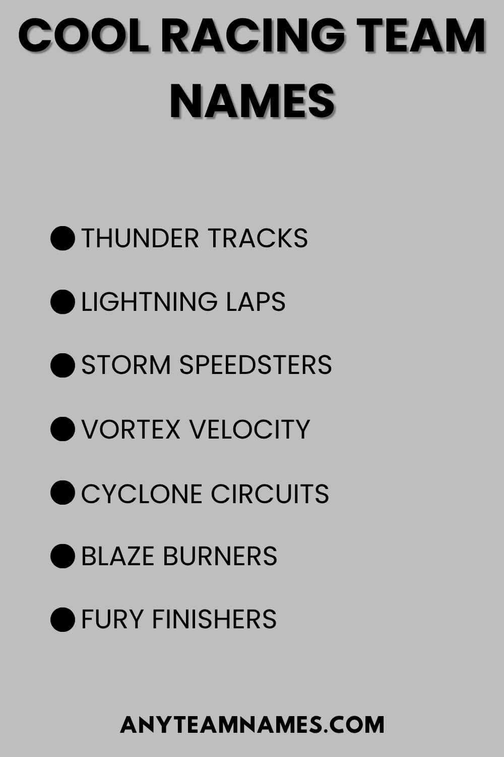 Cool Racing Team Names