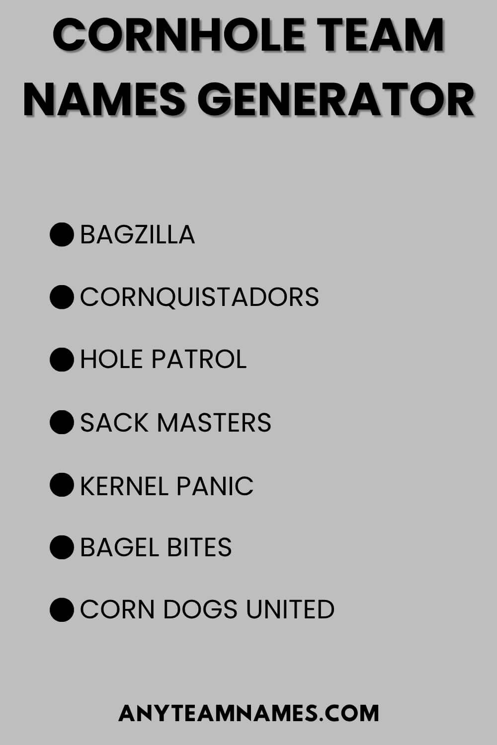 Cornhole Team Names Generator