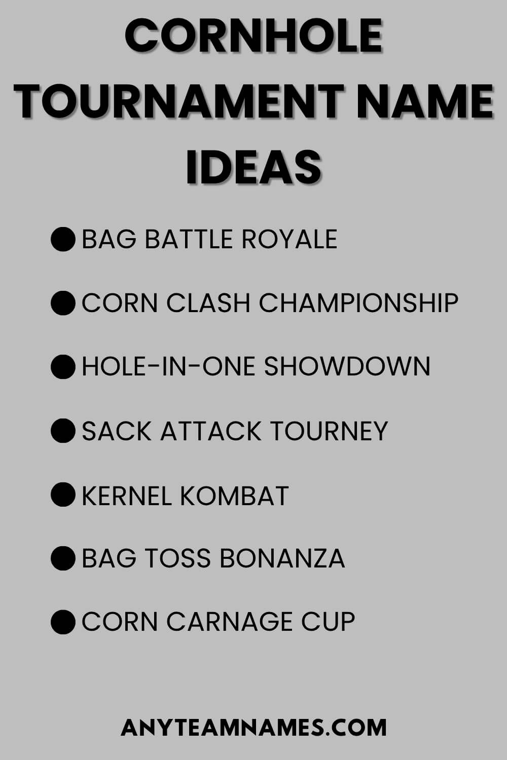Cornhole Tournament Name Ideas