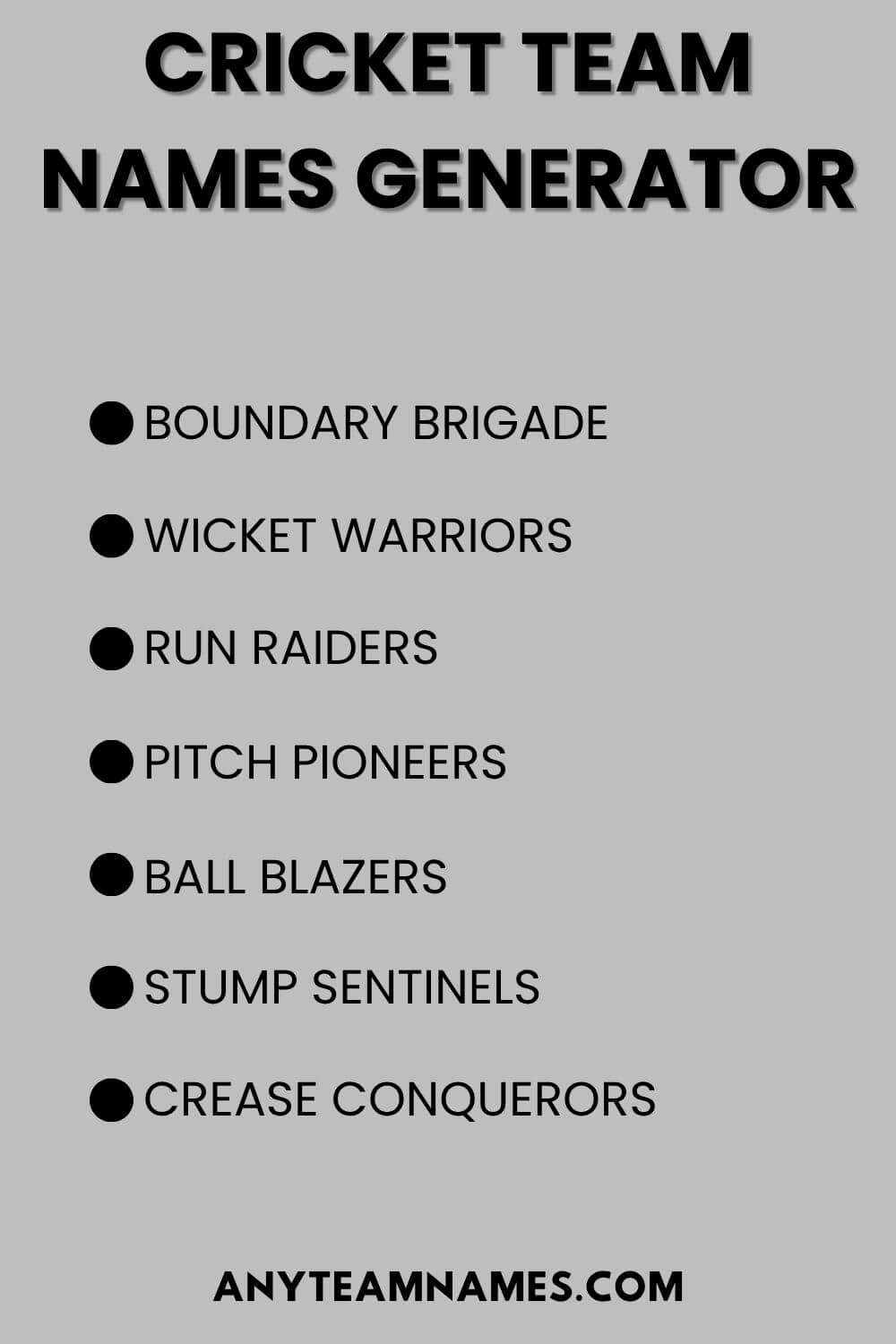 Cricket Team Names Generator