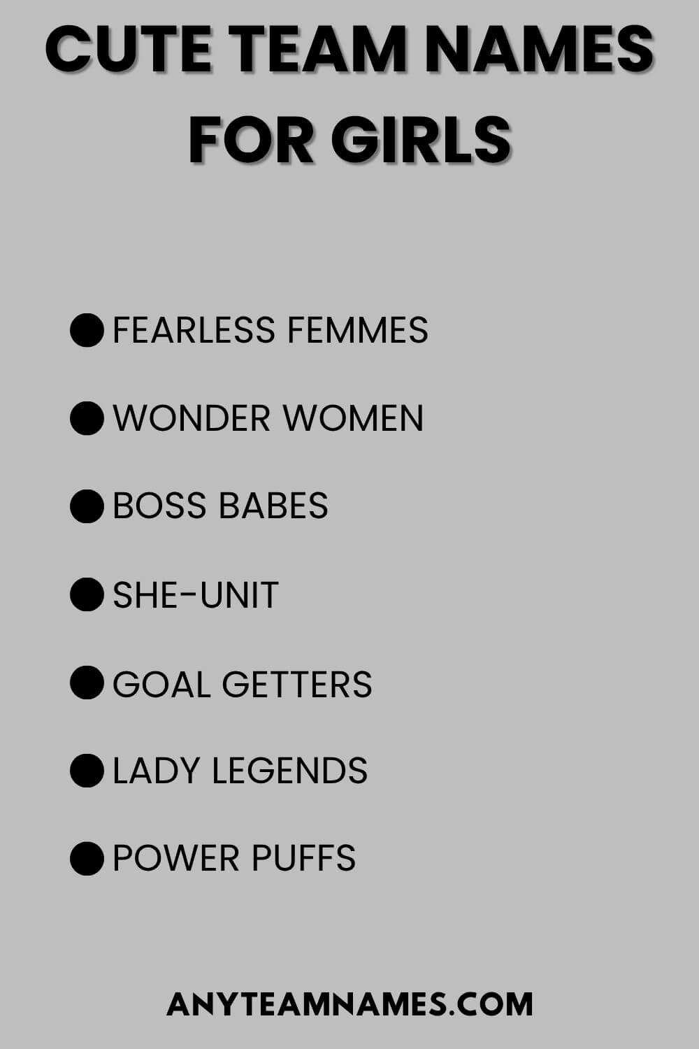 Cute Team Names For Girls