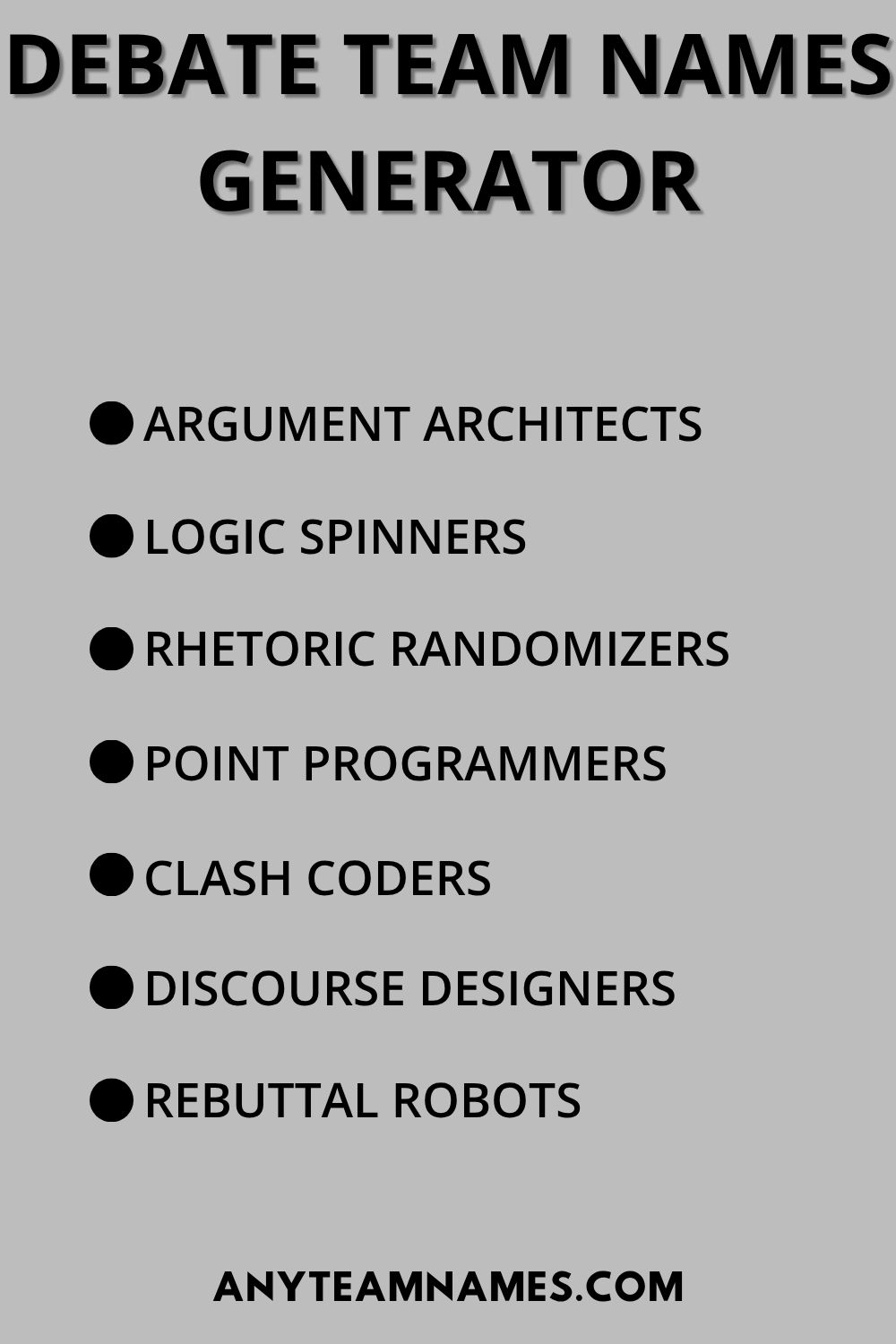 Debate Team Names Generator
