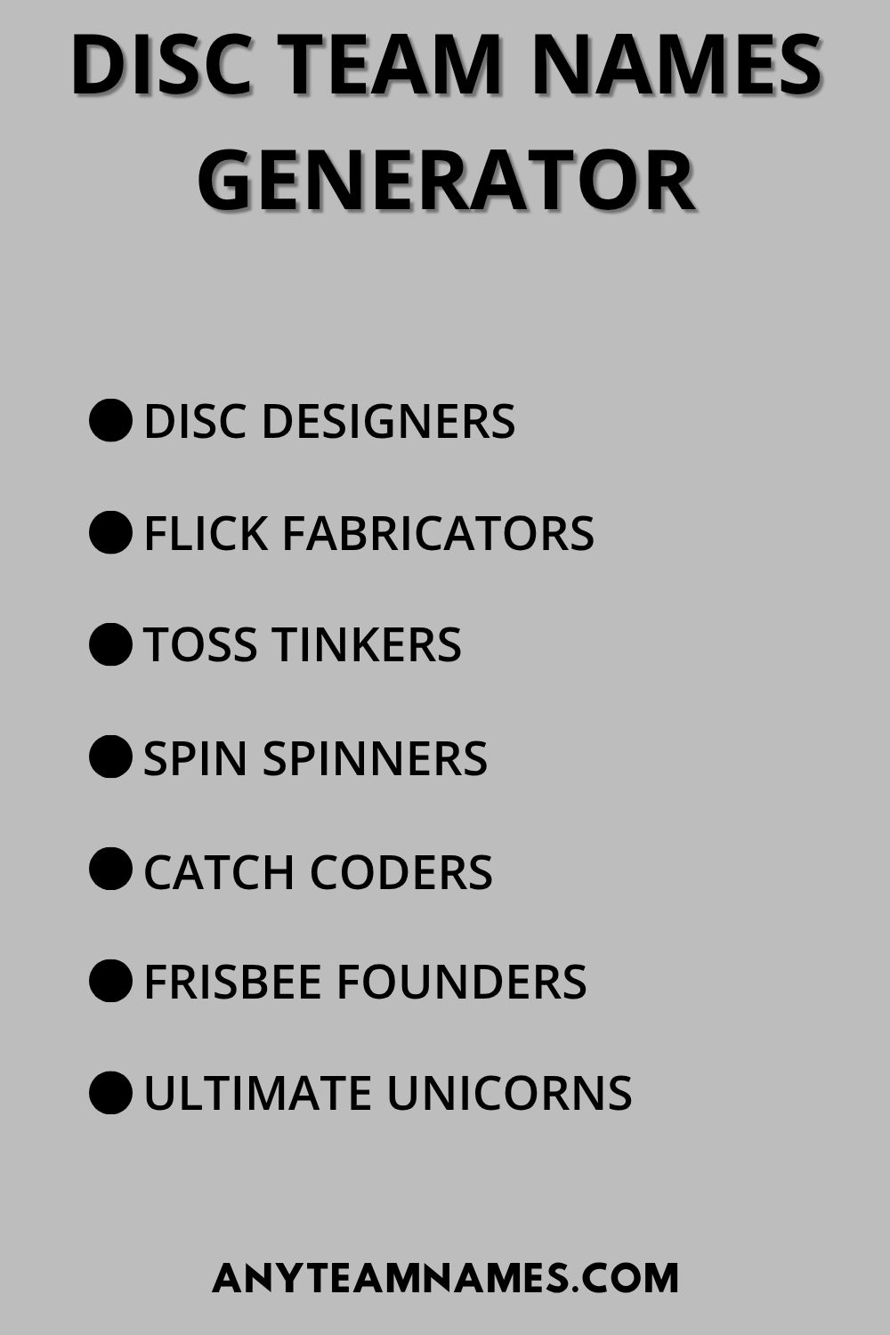 Disc Team Names Generator