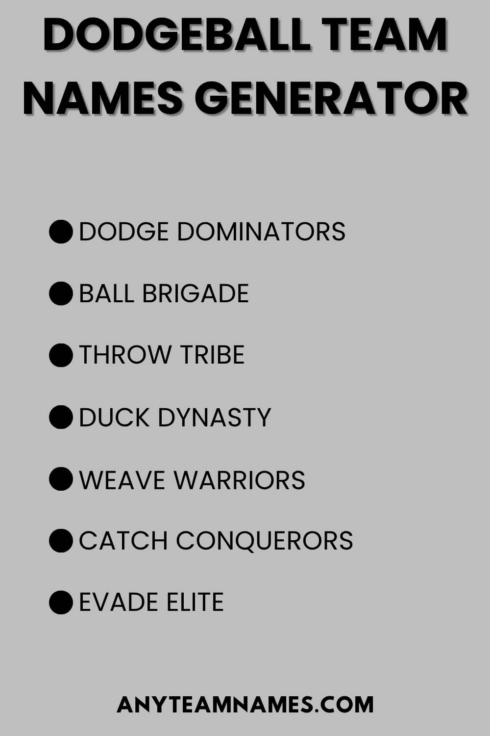 Dodgeball Team Names Generator