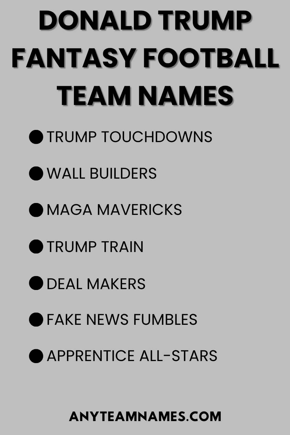 Donald Trump Fantasy Football Team Names