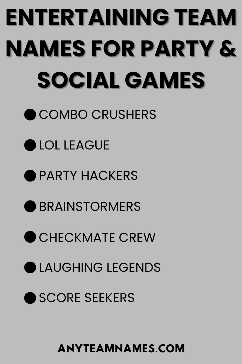 Entertaining Team Names for Party & Social Games