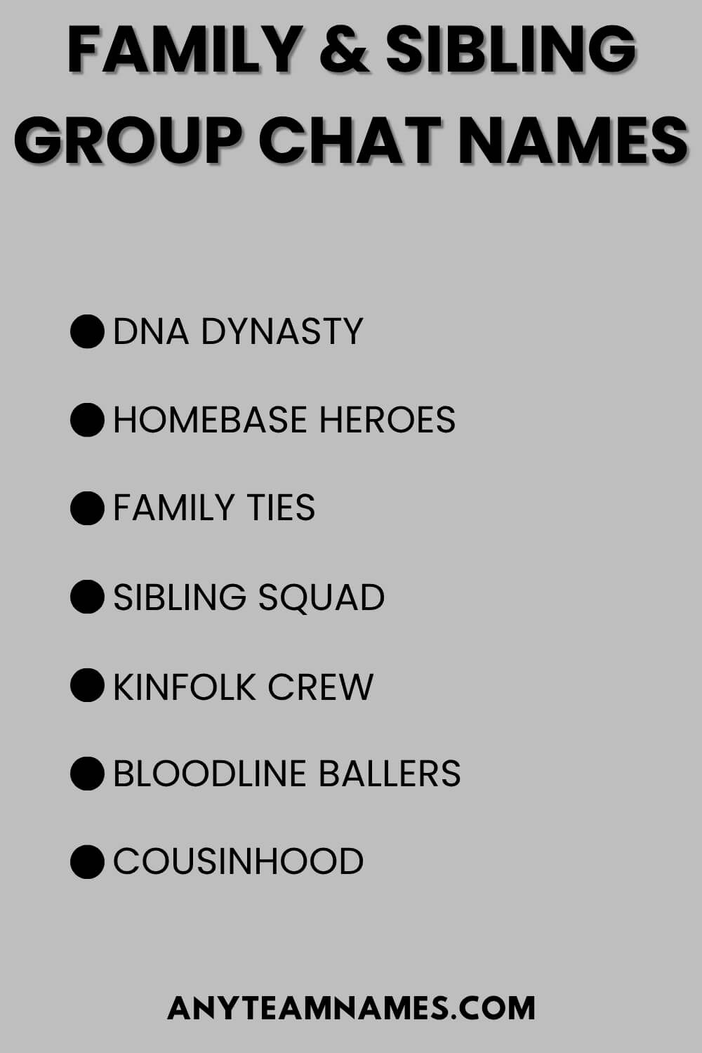 Family & Sibling Group Chat Names