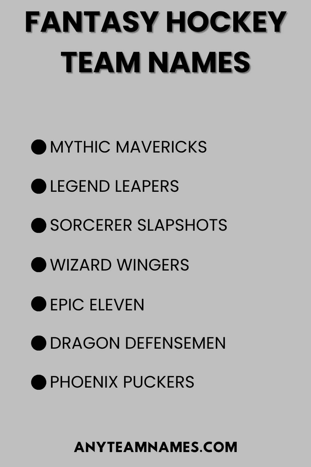 Fantasy Hockey Team Names