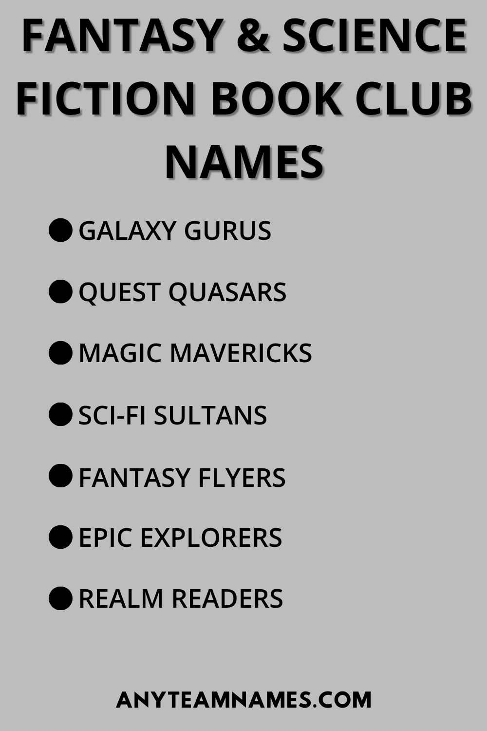 Fantasy & Science Fiction Book Club Names