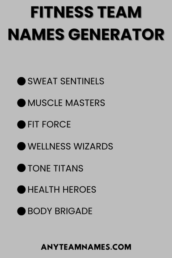 550+ Energetic Fitness Team Names for All Fitness Groups
