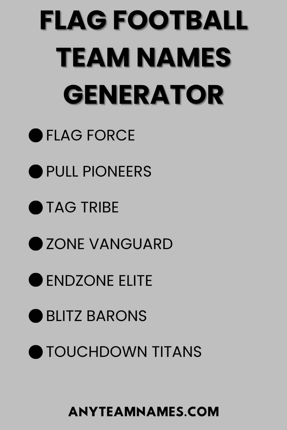 Flag Football Team Names Generator