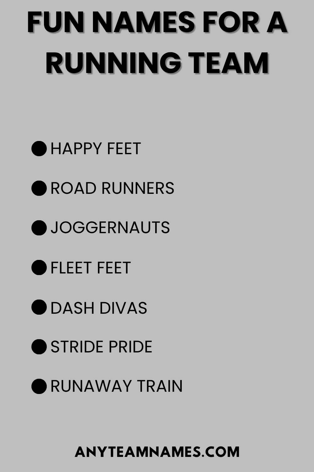 Fun Names For A Running Team