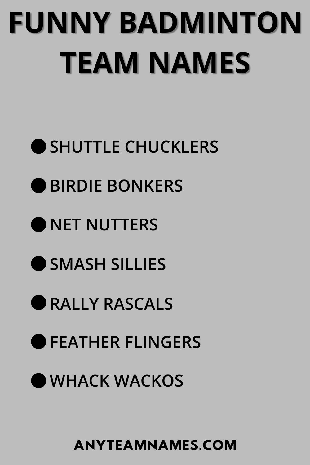 Funny Badminton Team Names