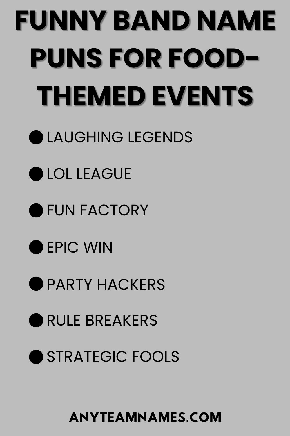 Funny Band Name Puns for Food-Themed Events