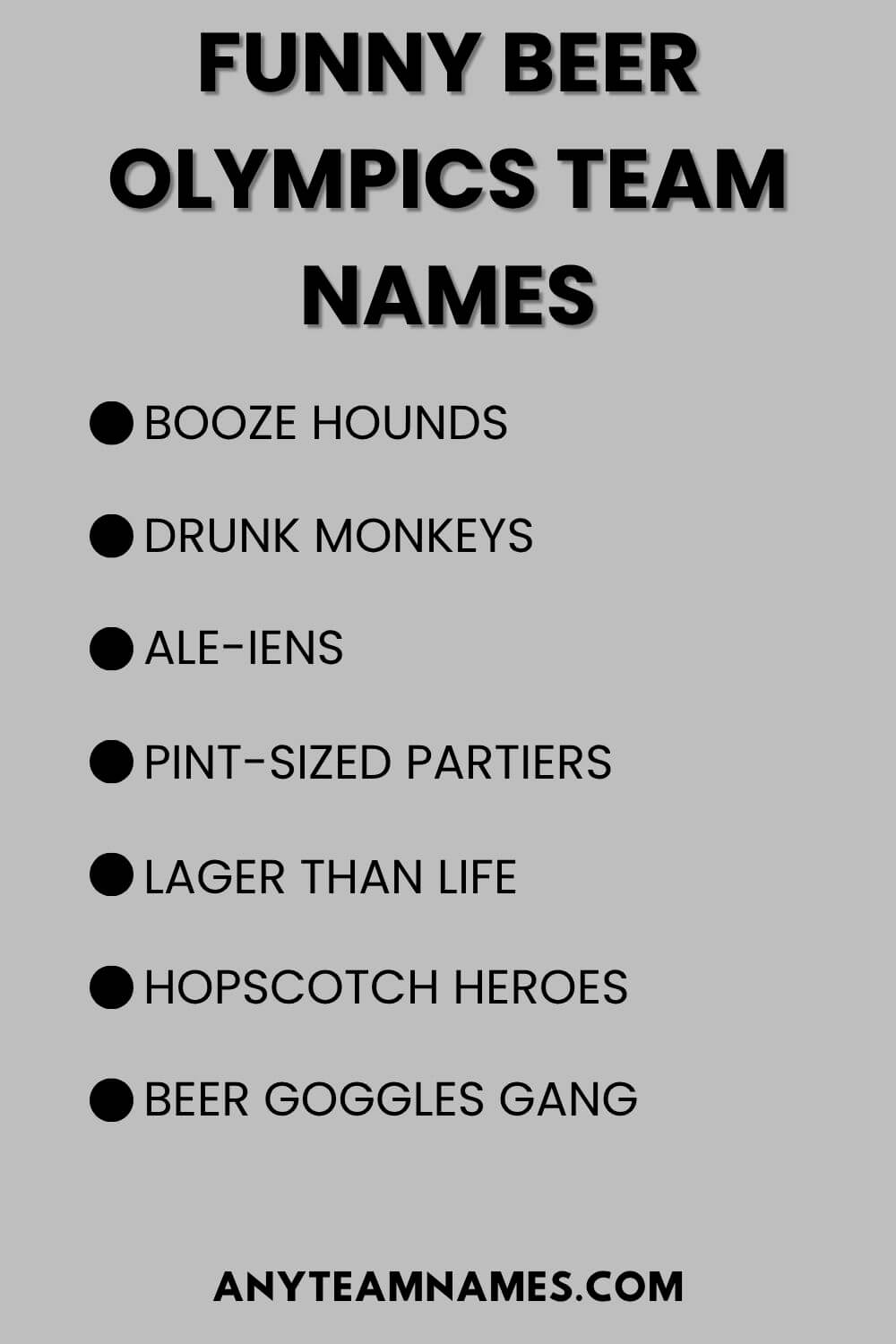 Funny Beer Olympics Team Names