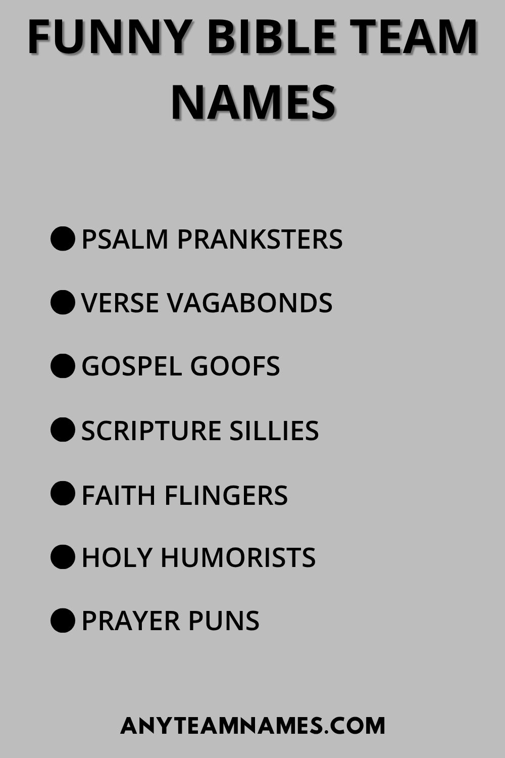 Funny Bible Team Names